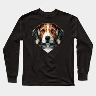 Beagle Geometric Portrait Long Sleeve T-Shirt